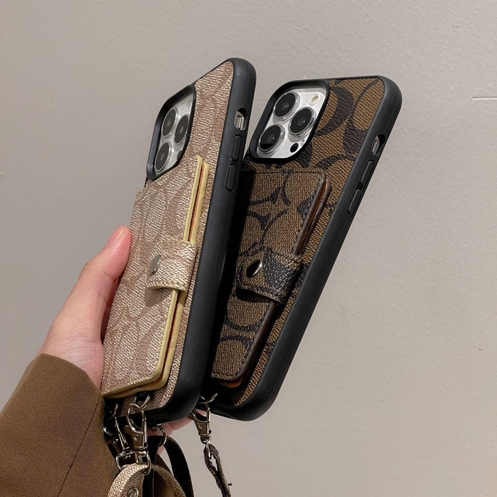 Coach Card Bag Leather Chain iPhone Case