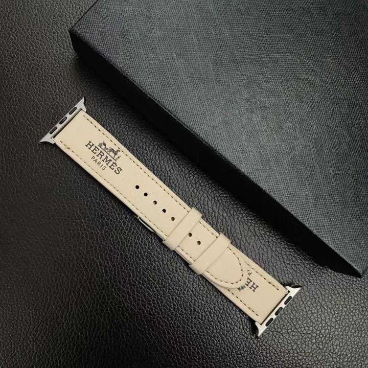 Apple Watch strap in glossy Hermes leather