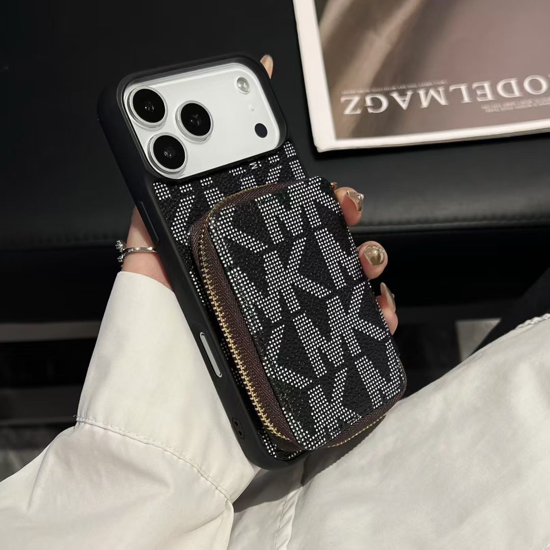 Luxury M-K-Inspired Phone Case with Card Holder For iPhone 17 / 16 / 15 / 14