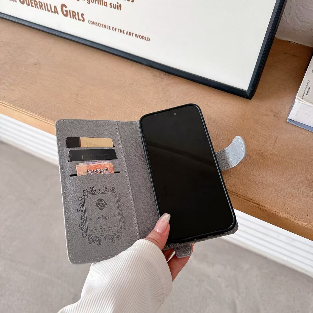 Chanel Genuine Leather Wallet Leather Crossbody Bag Apple iPhone Case