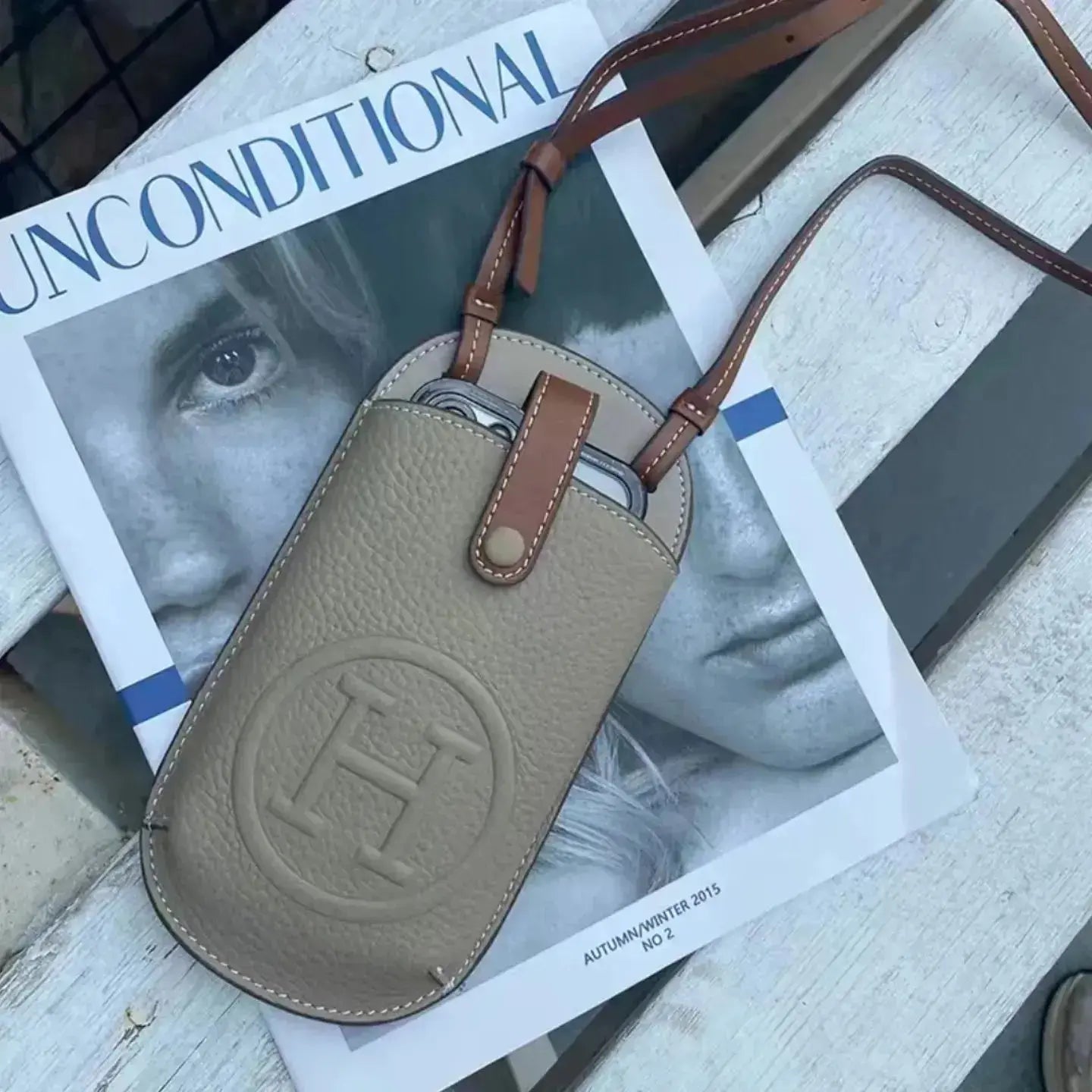 Hermès Orange Pouch iPhone Case Crossbody Strap