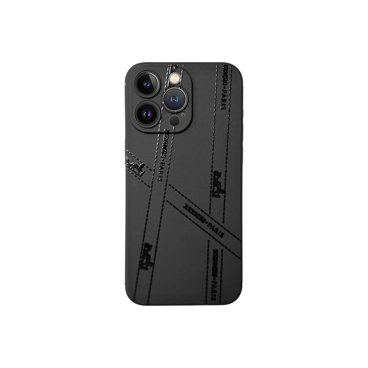 Hermes All Black Phone Case For iPhone 17/ 16/ 15/ 14