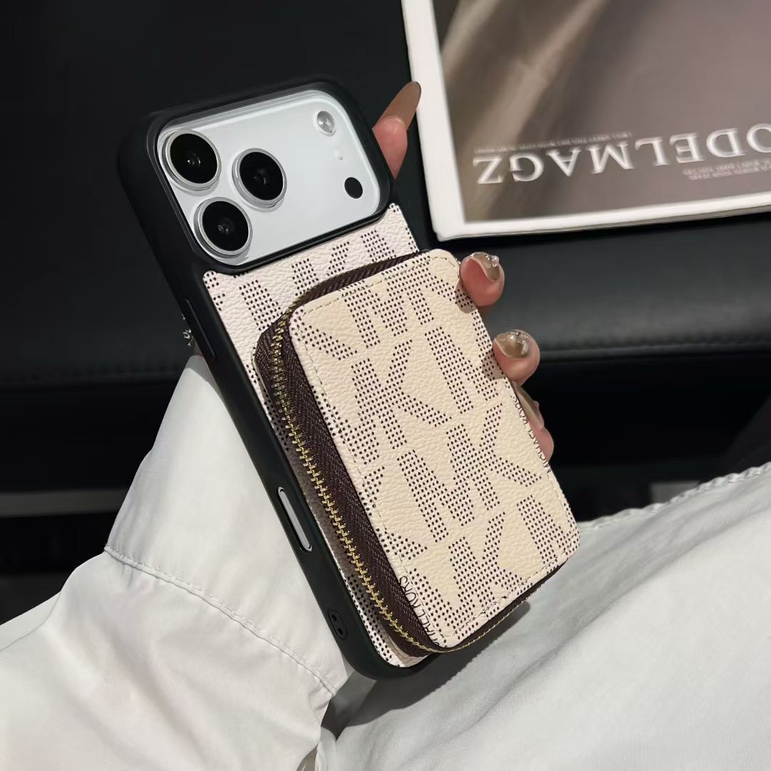 Luxury M-K-Inspired Phone Case with Card Holder For iPhone 17 / 16 / 15 / 14