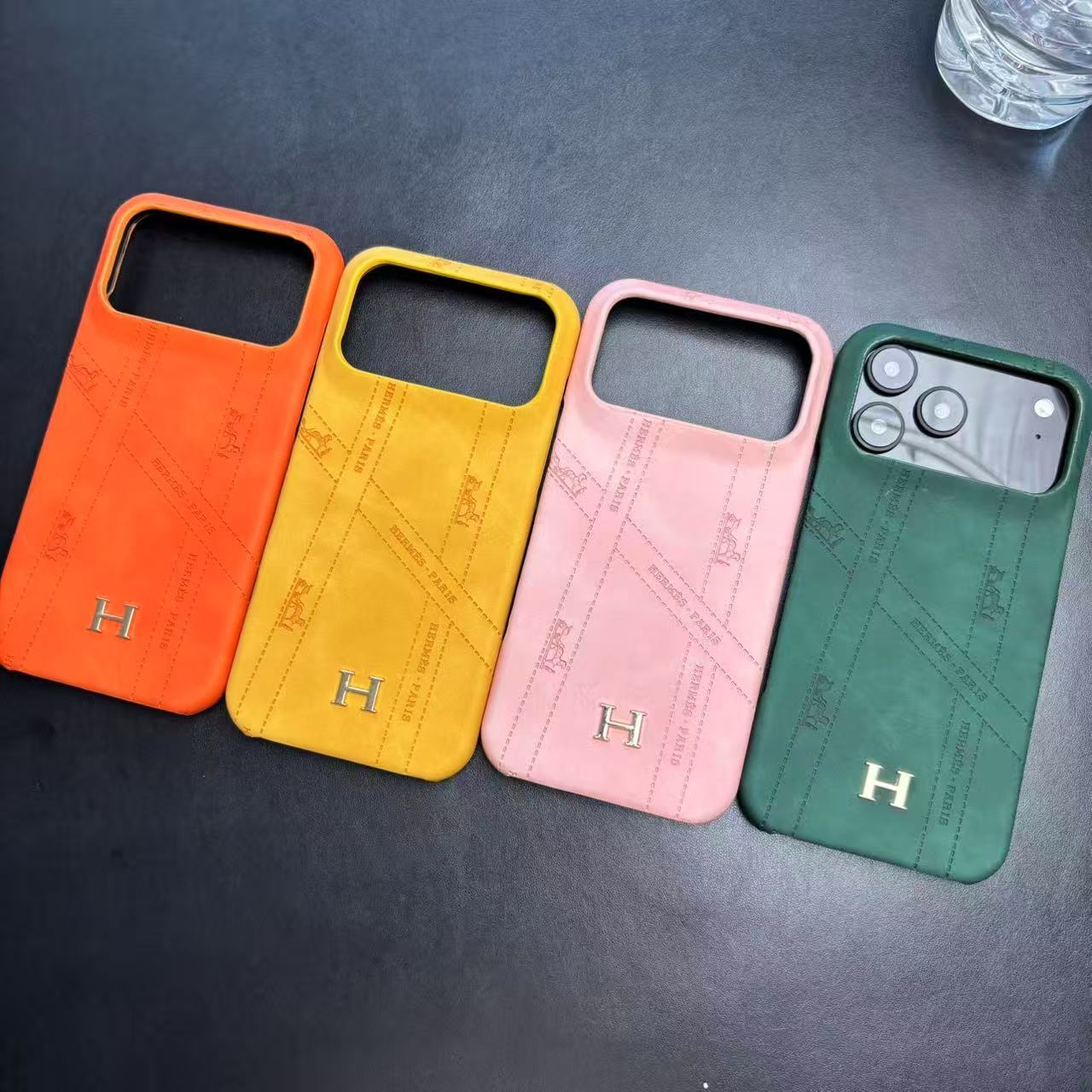 Premium H Leather Case For iPhone 17/ 16 / 15 /14