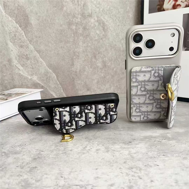 Dior Leather Phone Case With Card Holder For iPhone 17-12