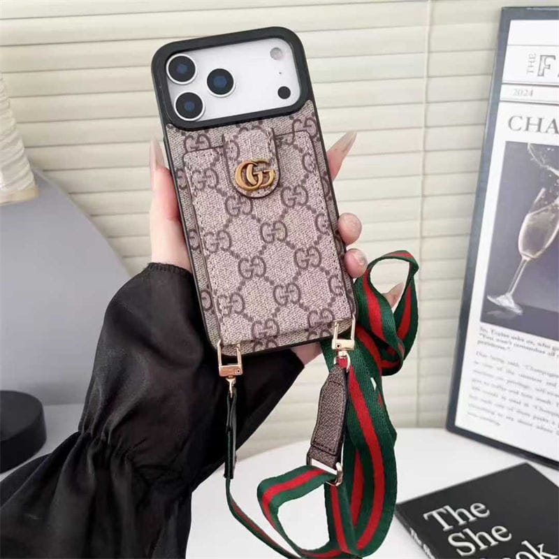 Gucci iPhone 17 Pro case – luxury leather slim GG monogram designer phone cover