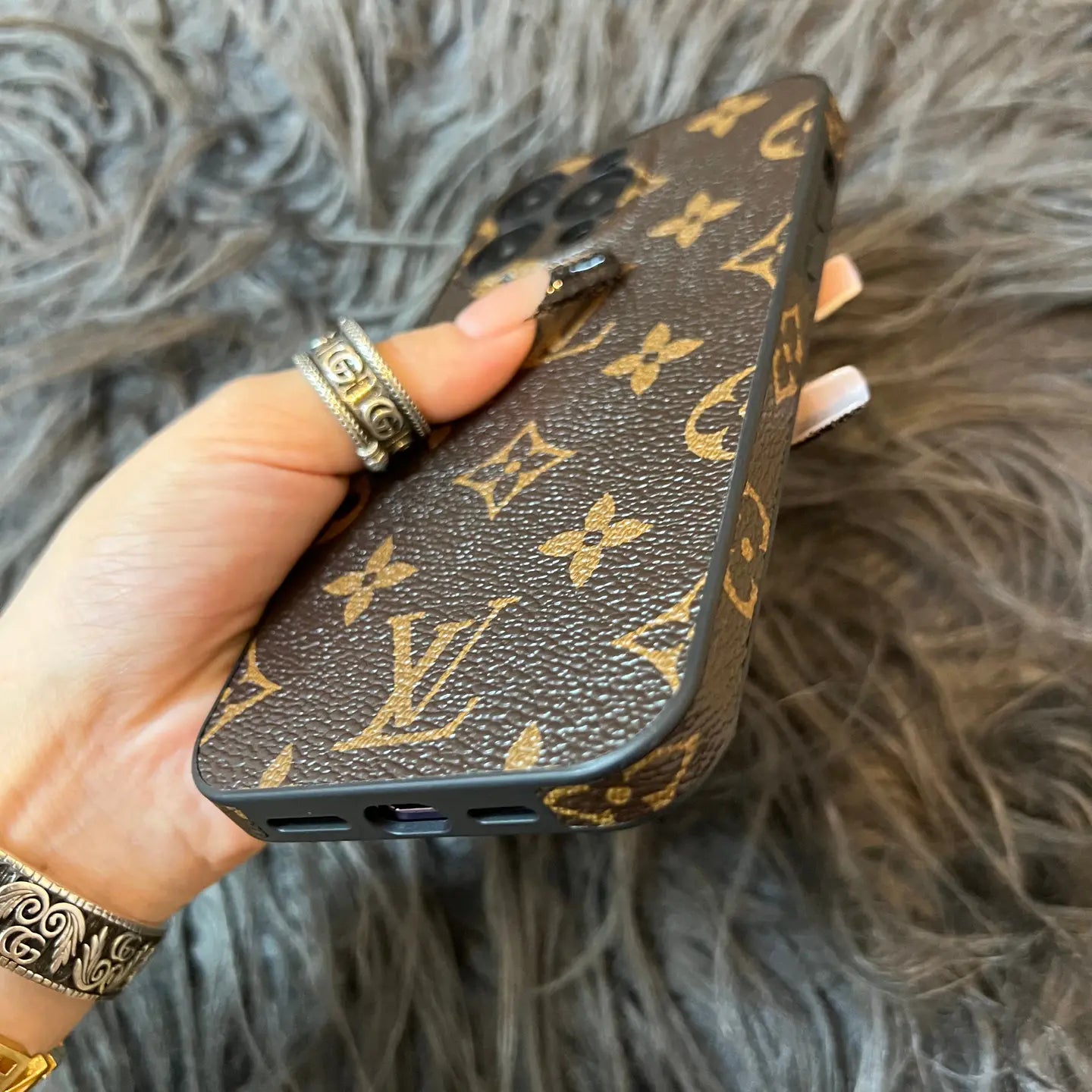Louis Vuitton iPhone 13 case – monogram leather slim LV monogram designer phone cover