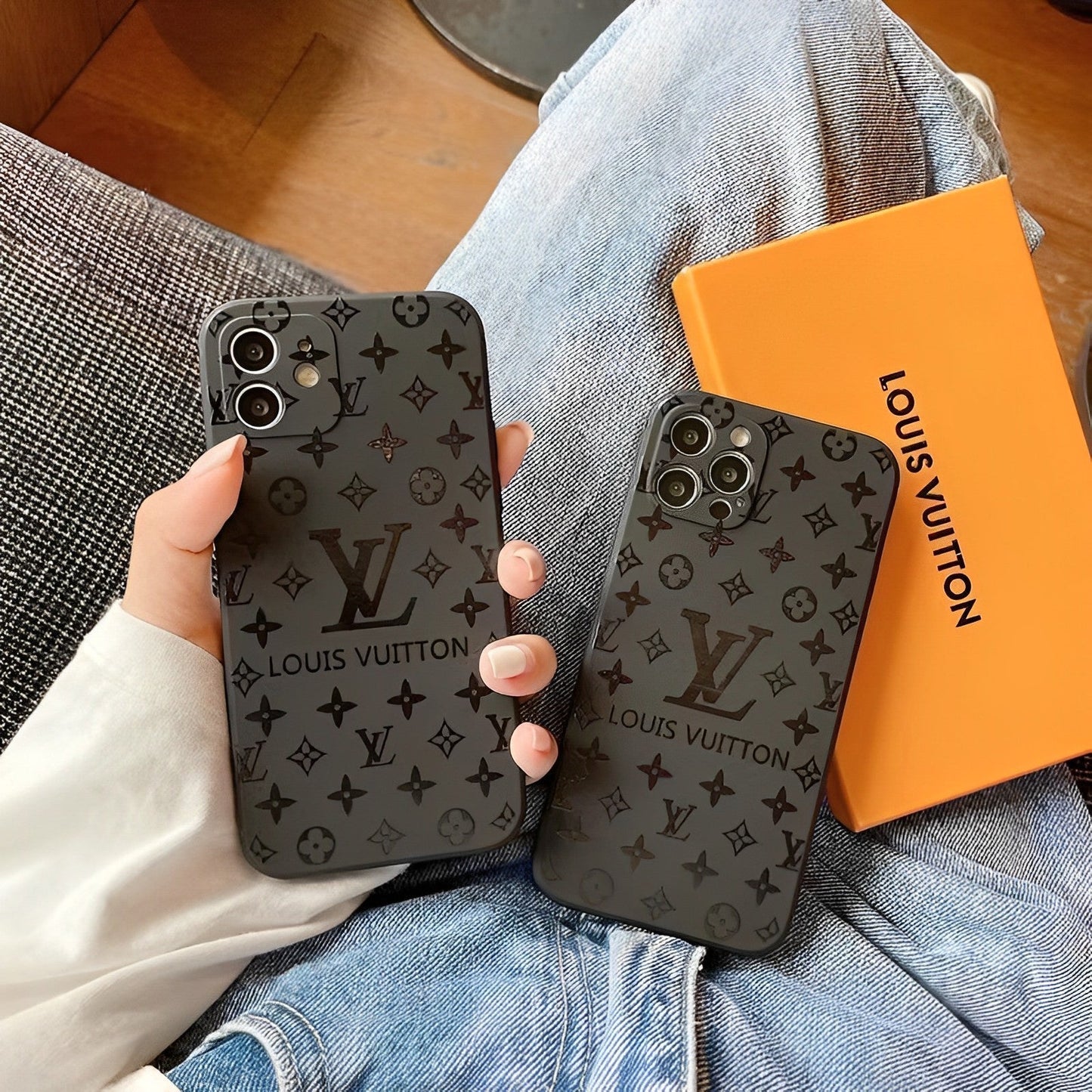 Louis Vuitton iPhone 13 case – monogram leather slim LV monogram designer phone cover