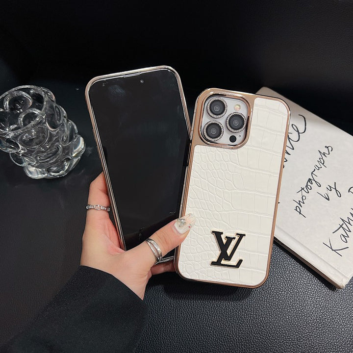 Louis Vuitton iPhone 14 case – monogram leather slim LV monogram designer phone cover