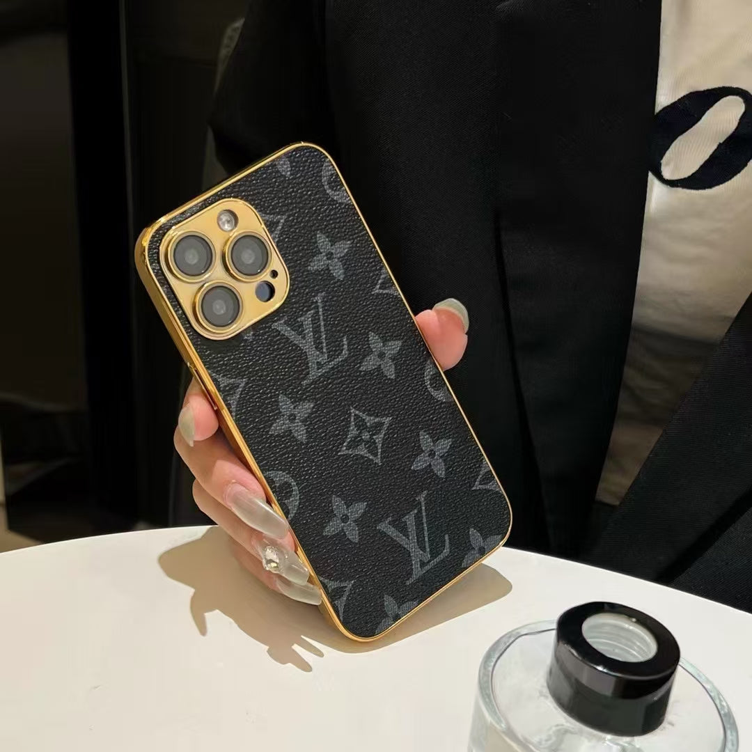 Louis Vuitton iPhone 14 case – monogram leather slim LV monogram designer phone cover