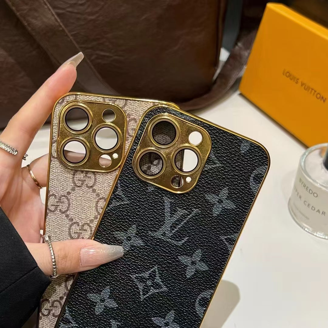 Louis Vuitton iPhone 14 case – monogram leather slim LV monogram designer phone cover