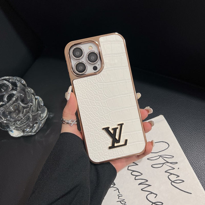 Louis Vuitton iPhone 14 case – monogram premium leather LV monogram designer phone cover