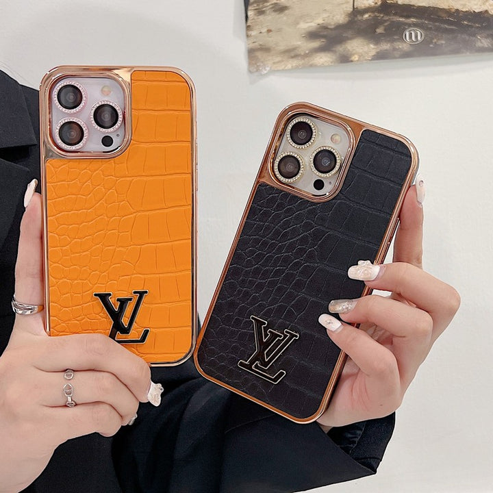 Louis Vuitton iPhone 14 case – monogram premium leather LV monogram designer phone cover