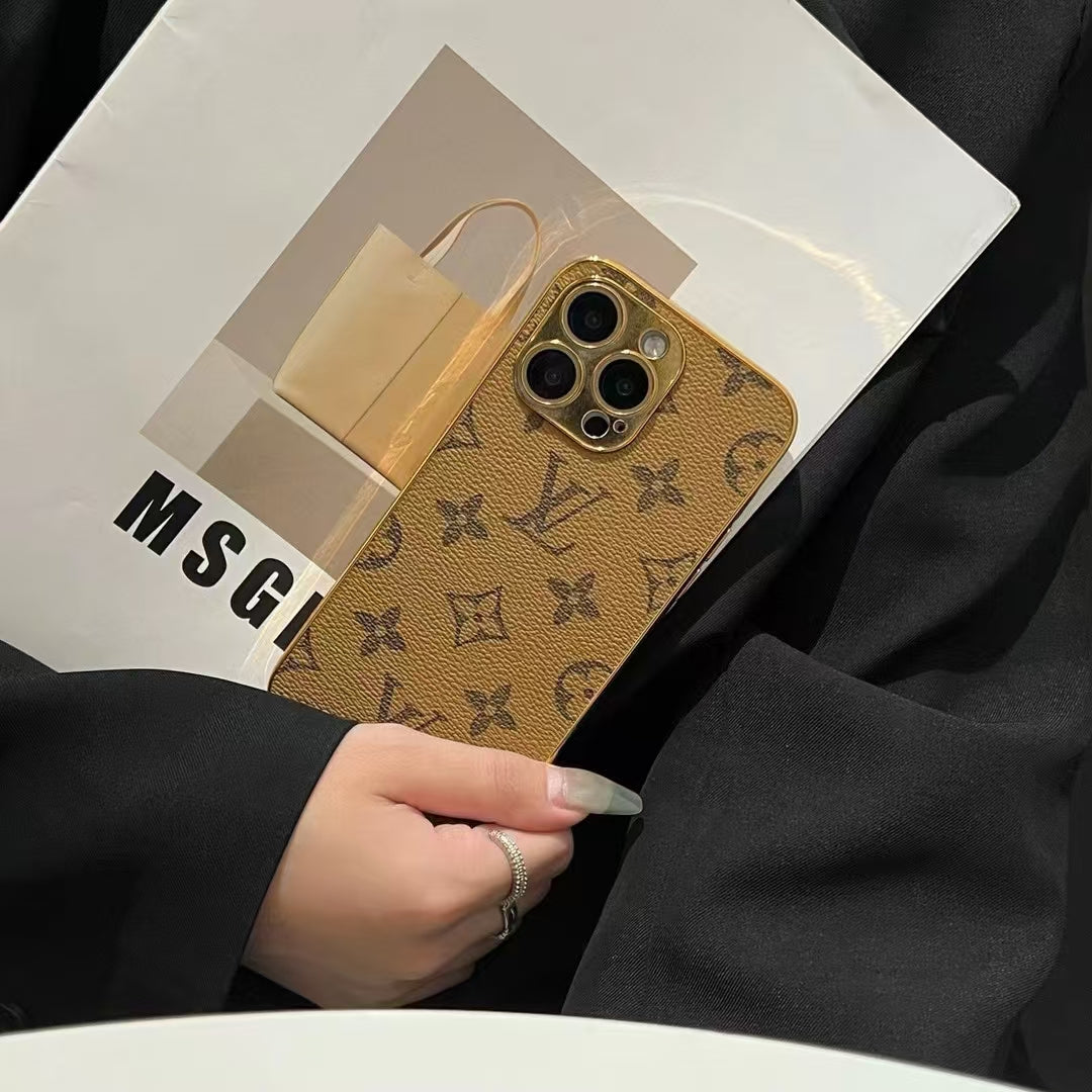 Louis Vuitton iPhone 14 case – monogram premium leather LV monogram designer phone cover