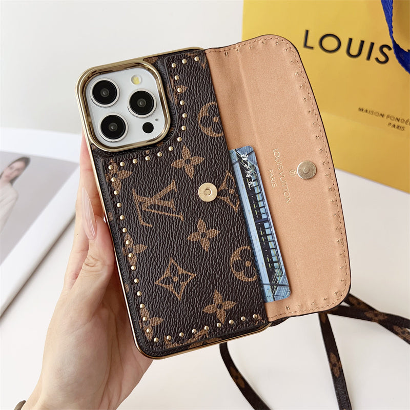 Louis Vuitton iPhone 15 case – monogram leather slim LV monogram designer phone cover