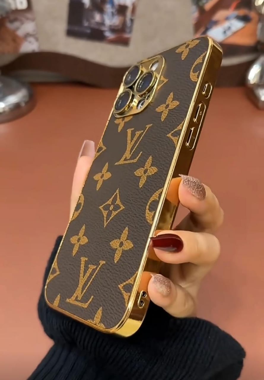 Louis Vuitton iPhone 15 case – monogram premium leather LV monogram designer phone cover