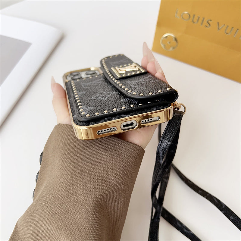 Louis Vuitton iPhone 15 case – monogram premium leather LV monogram designer phone cover