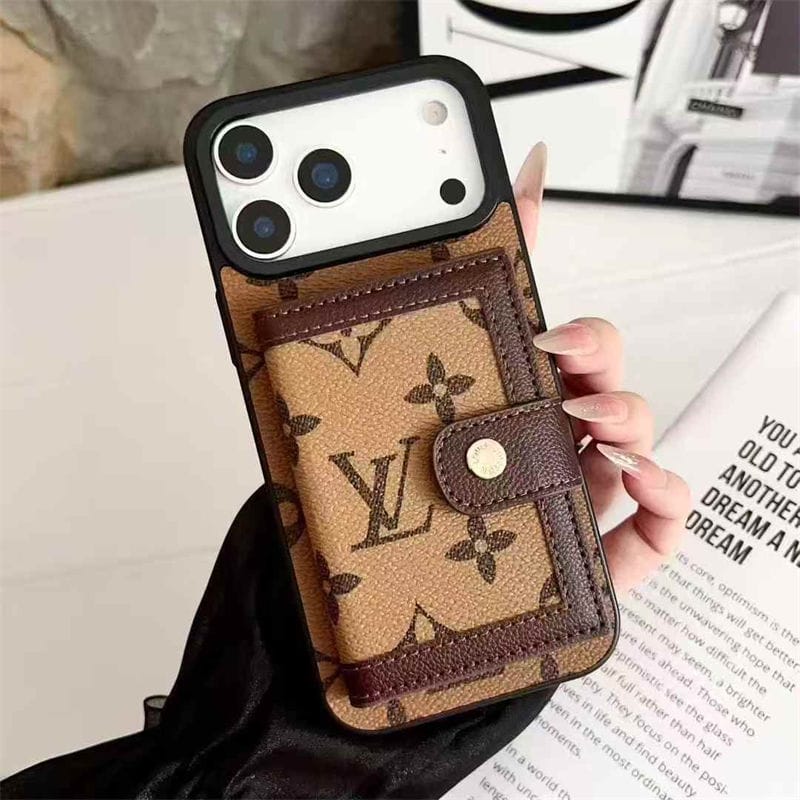 Louis Vuitton iPhone 16 case – monogram leather slim LV monogram designer phone cover