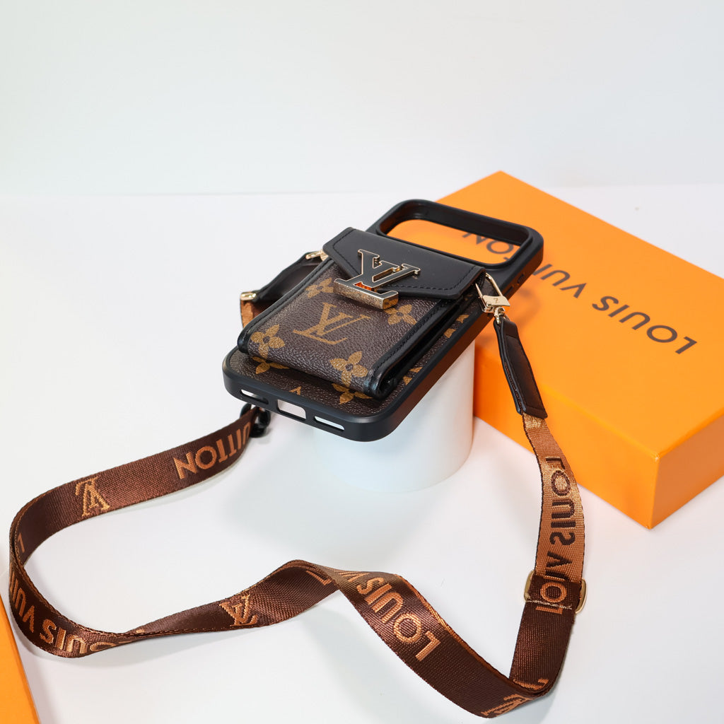 Louis Vuitton iPhone 17 Pro Max case – luxury magsafe shockproof LV monogram designer phone cover with strap