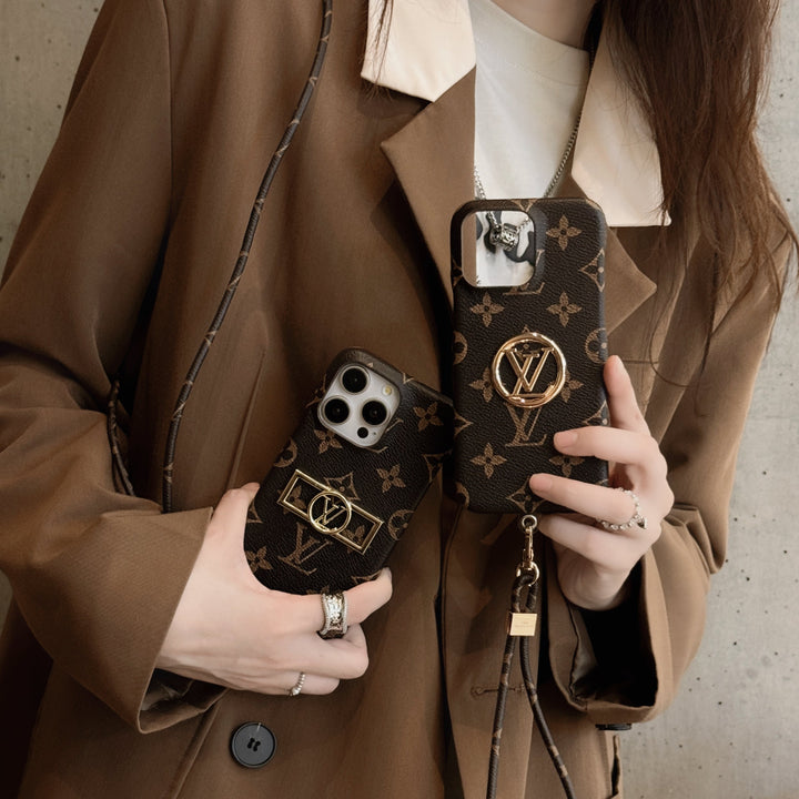 Louis Vuitton iPhone 17 Pro Max case – monogram premium leather LV monogram designer phone cover