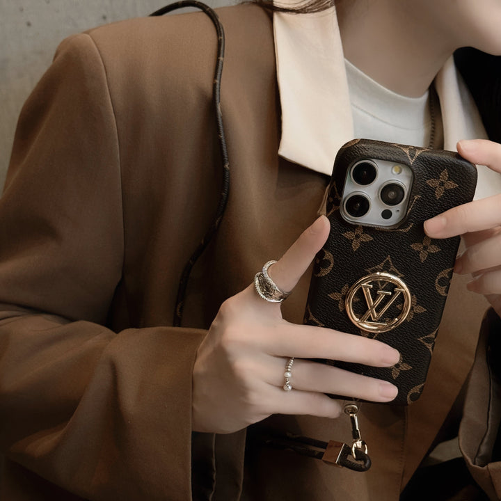 Louis Vuitton iPhone 17 Pro Max case – monogram premium leather LV monogram designer phone cover