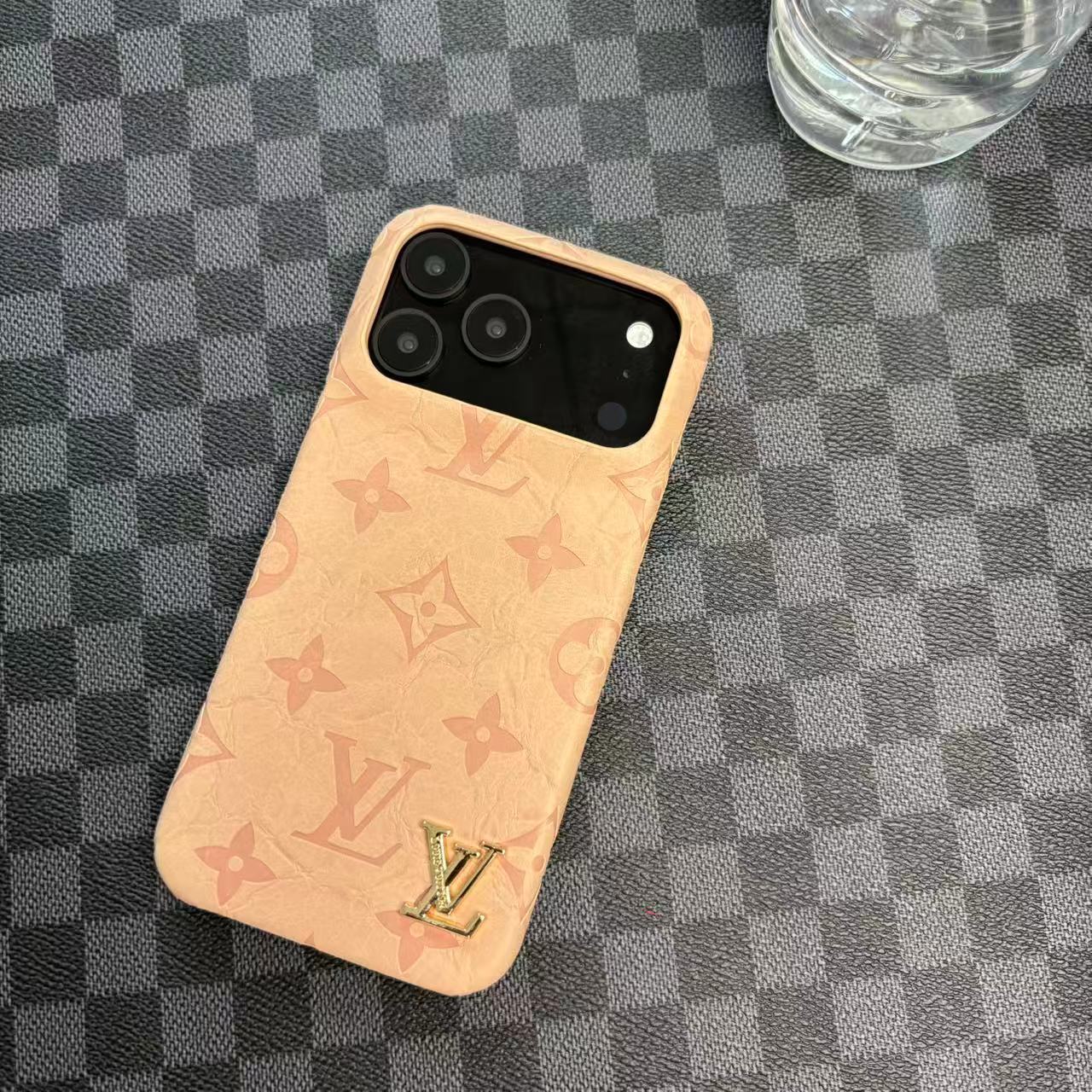 Louis Vuitton iPhone 17 Pro case – monogram premium leather LV monogram designer phone cover